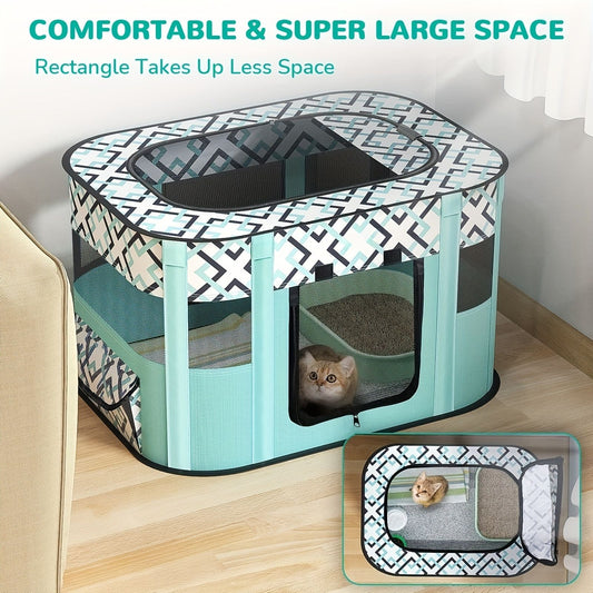 Foldable Pet Nursery Tent Cage | Dog Cat Playpen with Carry Bag
