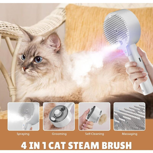 4-in-1 Self-Cleaning Cat Steam Brush | Dog & Cat