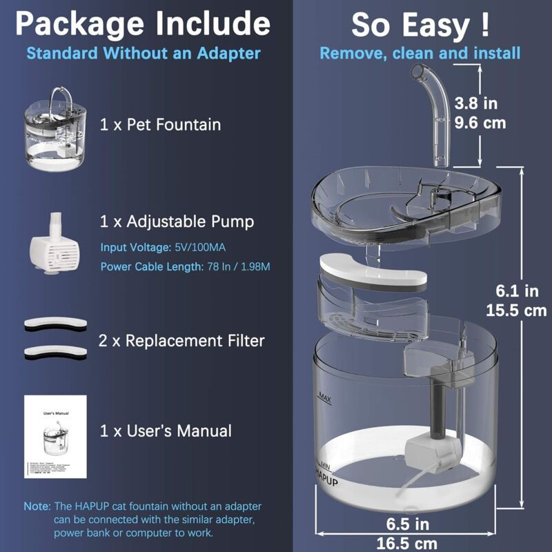 Automatic Cat Water Fountain 1.8L | USB Pump | Carbon Filter | Smart Water Mode