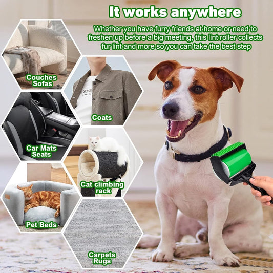 3-in-1 Reusable Silicone Pet Fur Lint Roller | Washable