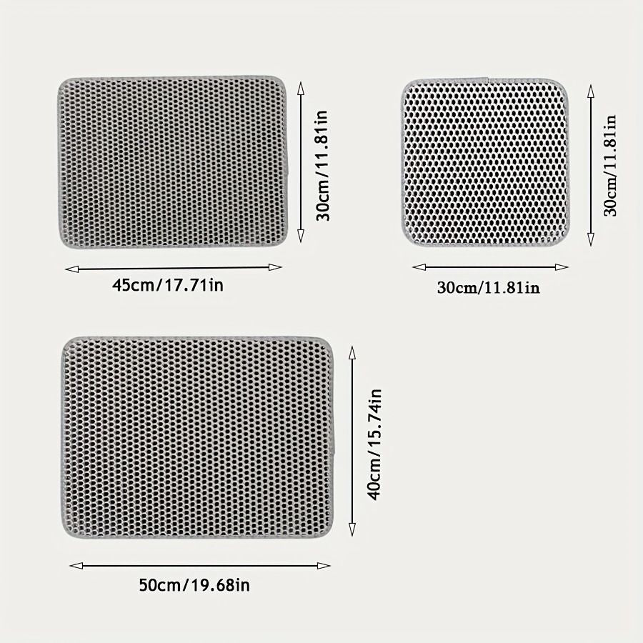 Cat Litter Mat | Double Layer Waterproof Trapping Mat | Gray | 30x30 Inch
