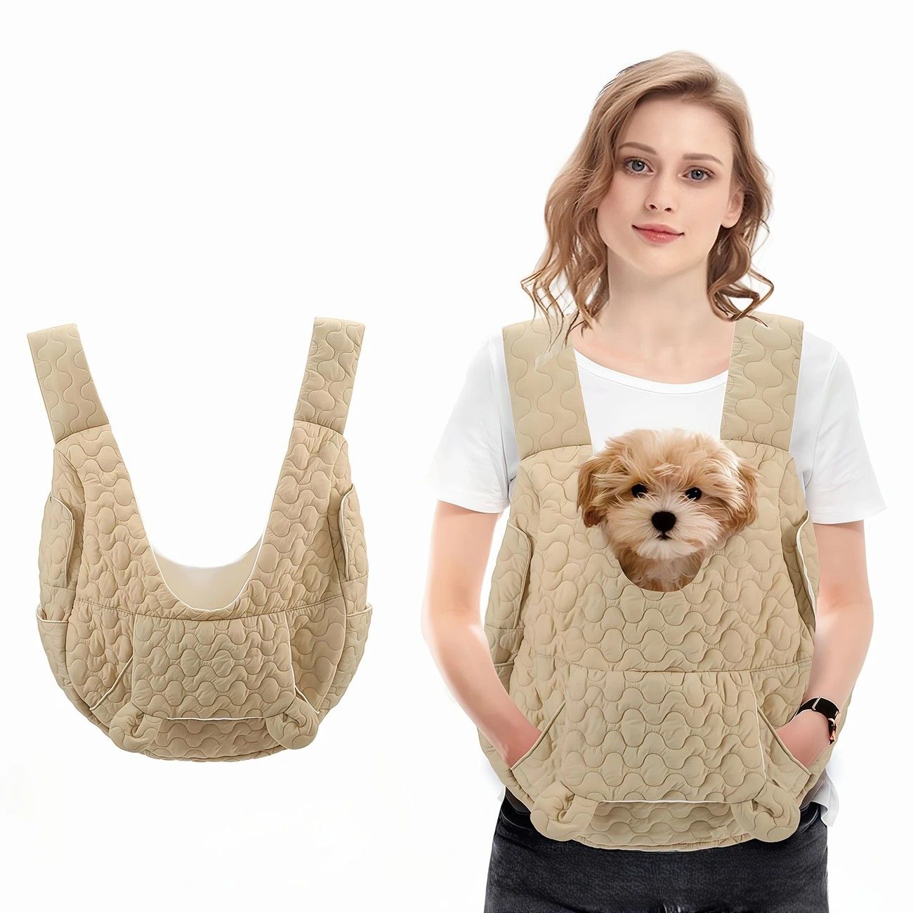 Pet Chest Carrier Front-Facing Backpack Small Dog Cat Breathable Carrier Hands-Free Sling(pink)