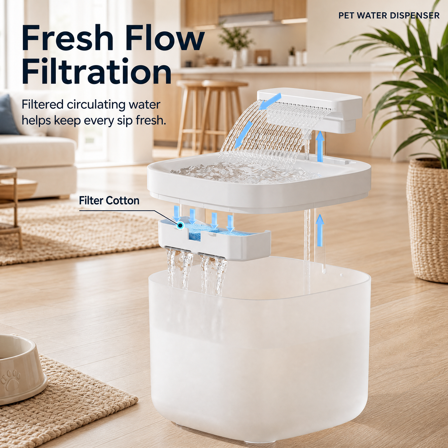 Cat Water Fountain Replacement Filters 6-Pack | YSJ1101 & XC528 Compatible
