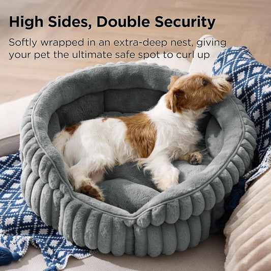 Medium Dog Bed, Washable Cute Pet Bed | Gray