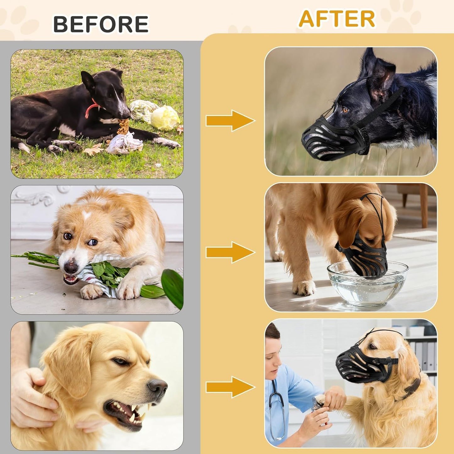 Dog Muzzle, Soft Breathable Dog Muzzles Suitable Dogs, Adjustable Basket Muzzles Prevents Chewing and Biting for Grooming Trimming Training(XL)