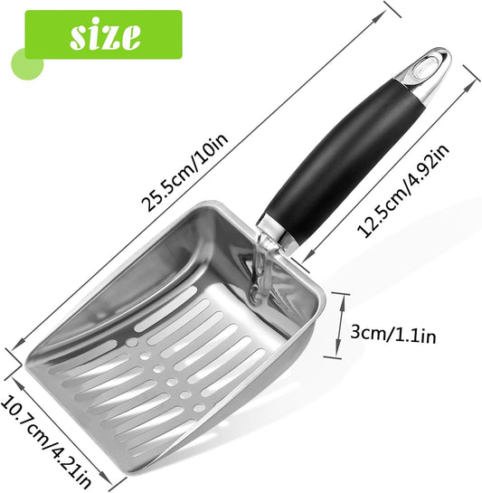 Stainless Steel Cat Litter Scoop | Heavy Duty Metal Sieve