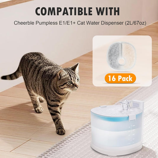 Cat Water Fountain Replacement Filters | 16 Pack