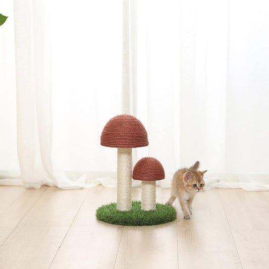 Mushroom Cat Scratching Post with Sisal | Multi-Level Climbing Shelf