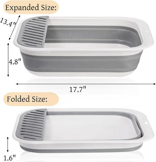 Collapsible Cat Litter Box | 17.7" Open Foldable Tray