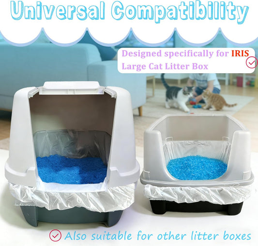 Large Cat Litter Box Liners 16-Pack | Drawstring Heavy Duty