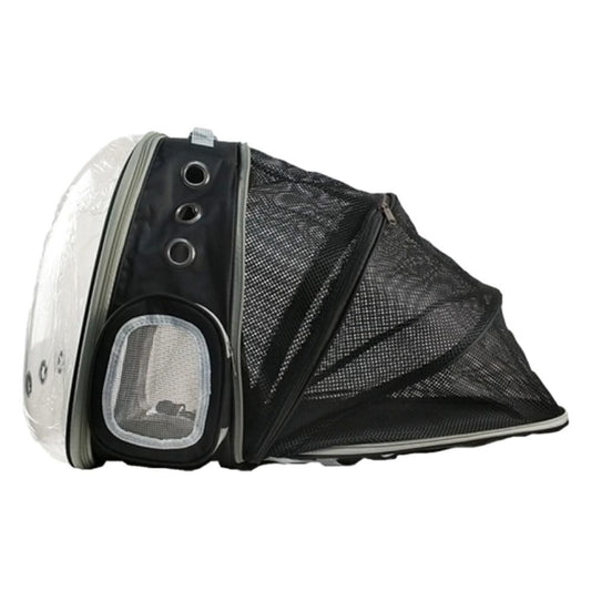 Expandable Cat Backpack Carrier | Tinted Bubble Window | Black
