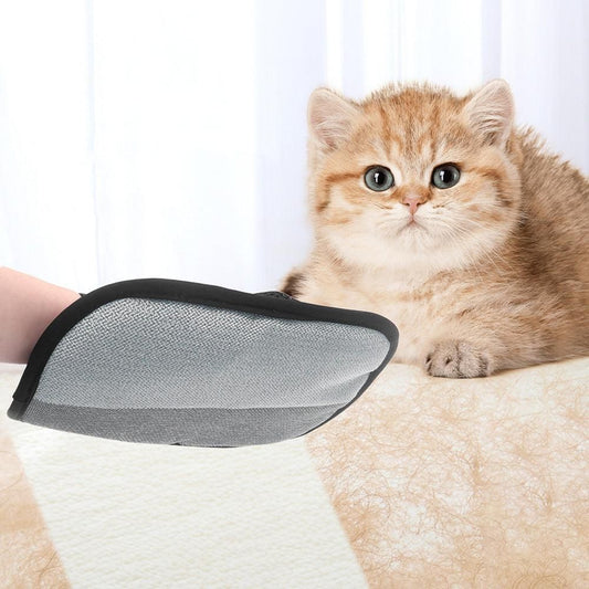 Pet Hair Removal Glove - Reusable 5-Finger Electrostatic Grooming Tool