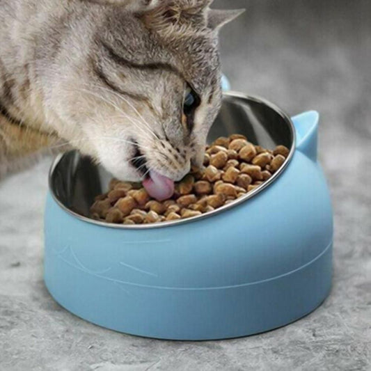 400ml Stainless Steel Tilted Pet Bowl