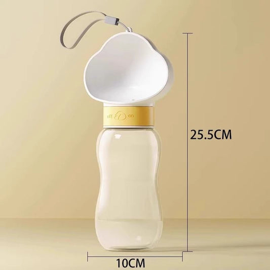 600ml Portable Pet Outdoor Water Cup | White