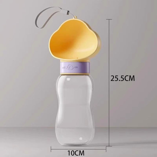 600ml Portable Pet Outdoor Water Cup | Yellow
