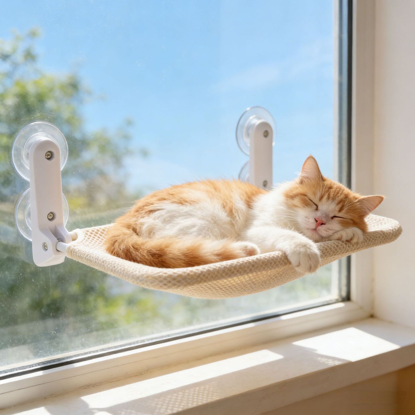Foldable Window Mount Cat Hammock | Suction Cup Hanging Bed | All Season