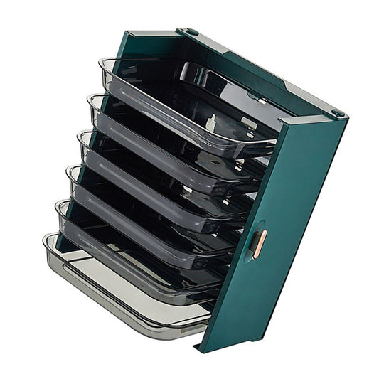 Kitchen Side Dishes Punch Free Foldable PET 6 Layers Wall Mounted | Green