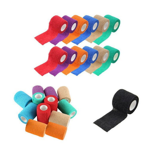 12 Pack Self-Adhesive Cohesive Wrap Bandage for Pets | 10cm x 4.5m | Protective Bandages