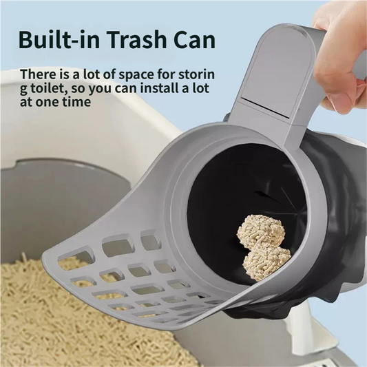 3-in-1 Cat Litter Scoop | Built-in Waste Bin & Bag Dispenser
