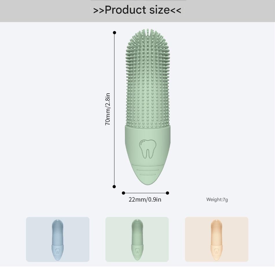 Blue, Green & Yellow Silicone Pet Finger Toothbrush Set (3-Pack) | Soft Dental Care | Dogs & Cats