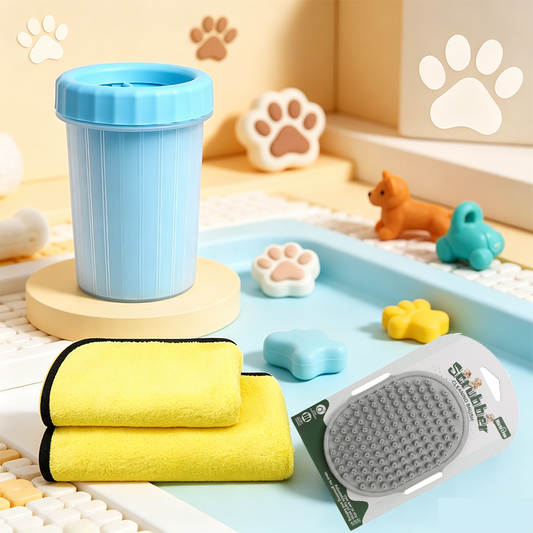 4-Piece Pet Cleaning Kit | Grooming Essentials | Dog & Cat