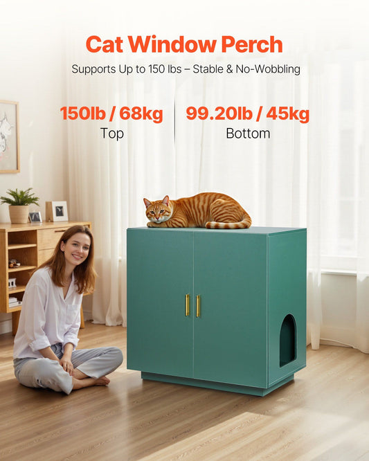 Hidden Cat Litter Box Enclosure | 80cm Wooden Cabinet Washroom
