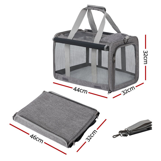 i.Pet Pet Carrier Bag Foldable Dog Cat Durable Crate Travel Cage