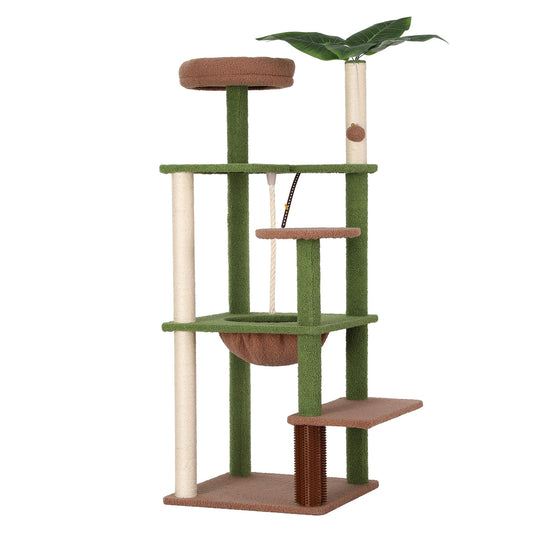 i.Pet 152cm Jungle Cat Tree Tower | Multi-Level Scratching Post | Leafy Canopy