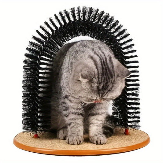 Cat Arch Self-Groomer | Massage & Grooming Brush | Interactive Cat Toy