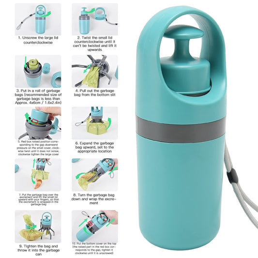 Teal Zero-Contact Dog Poop Scooper