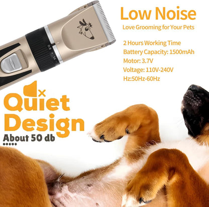 Professional Rechargeable Cordless Pet Grooming Clippers | Dog & Cat