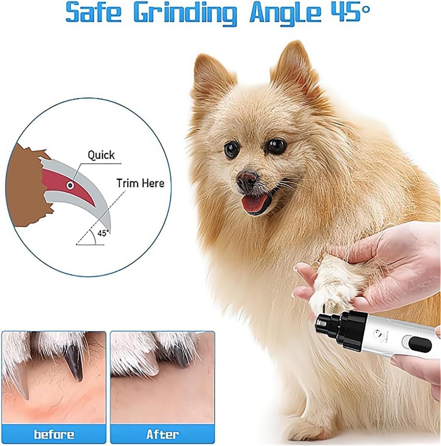 Silent Groom Pro Pet Nail Grinder | USB Rechargeable | Dog & Cat Paw Grooming