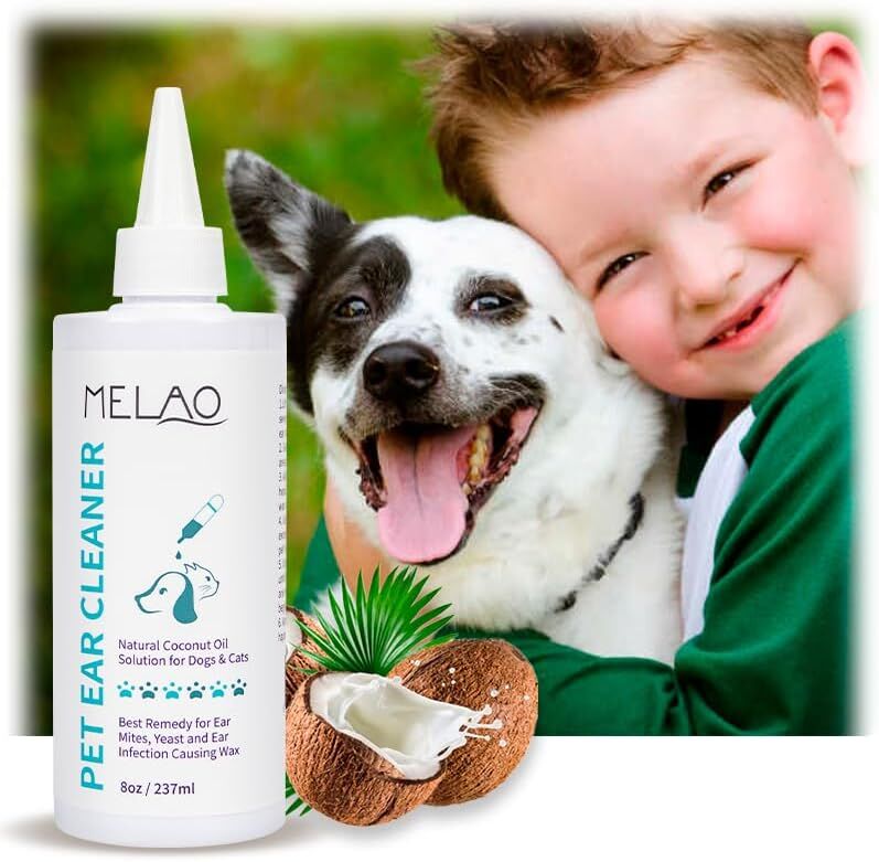 Ear Cleanser for Dogs & Cats | Deep Ear Wash Removes Wax Odour & Moisture | Long Nozzle