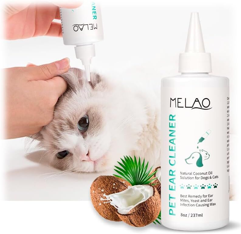 Ear Cleanser for Dogs & Cats | Deep Ear Wash Removes Wax Odour & Moisture | Long Nozzle