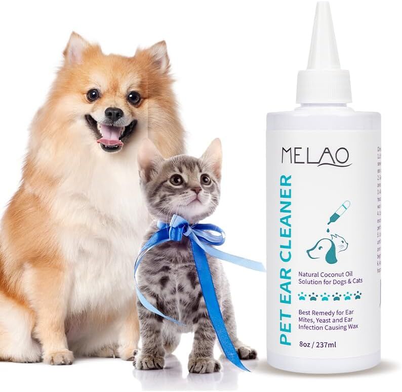 Ear Cleanser for Dogs & Cats | Deep Ear Wash Removes Wax Odour & Moisture | Long Nozzle