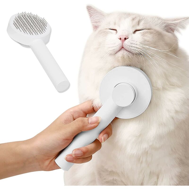 Self-Cleaning Cat & Dog Slicker Brush | Anti-Hair Grooming Comb | One-Click Fur Release