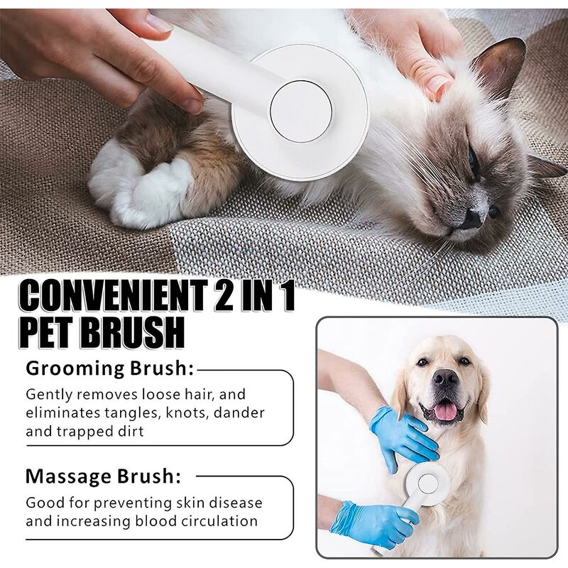 Self-Cleaning Cat & Dog Slicker Brush | Anti-Hair Grooming Comb | One-Click Fur Release