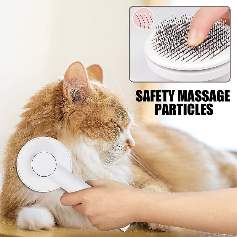 Self-Cleaning Cat & Dog Slicker Brush | Anti-Hair Grooming Comb | One-Click Fur Release