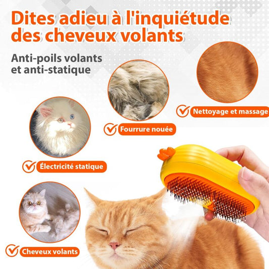 Cat & Dog Steam Brush with Release Button | Rechargeable