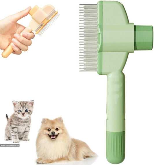 Green Self-Cleaning Slicker Pet Brush | One-Click Hair Release | Easy Clean | Dogs & Cats