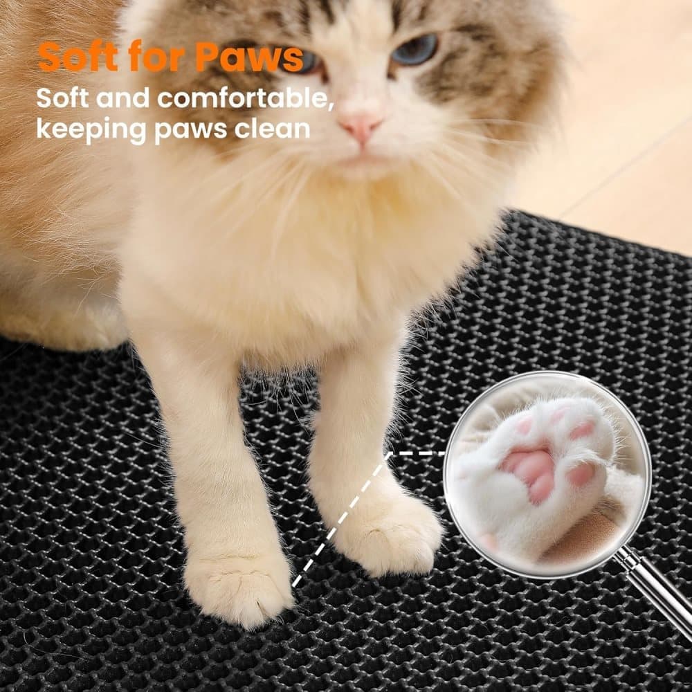 Double EVA Cat Litter Mat | Anti-Scatter Sand Control | Black | 45 x 60 cm
