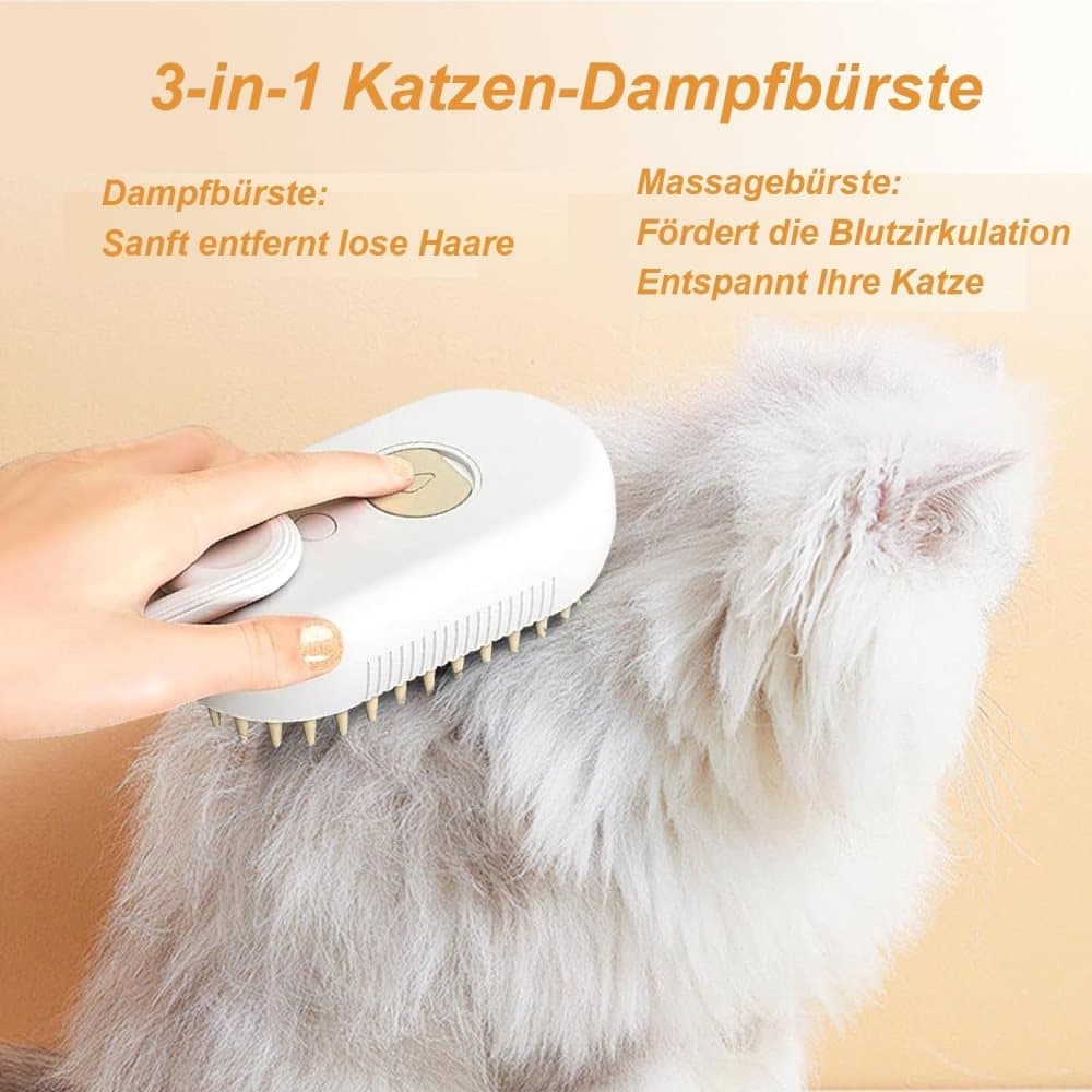 Green Pet Steam Brush with Spray | Grooming Massage Comb | Dogs & Cats