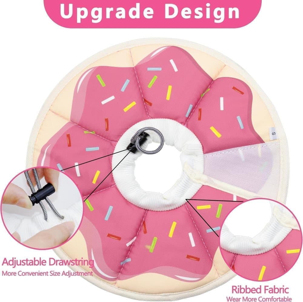 Pink Adjustable Protective Recovery Collar | Waterproof | Cats & Dogs | Size S