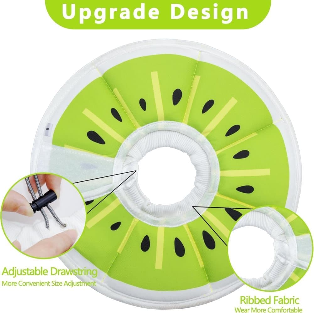 Green Soft Velcro Recovery Collar | Post-Surgery Protection | Adjustable | Cats & Small Dogs | S
