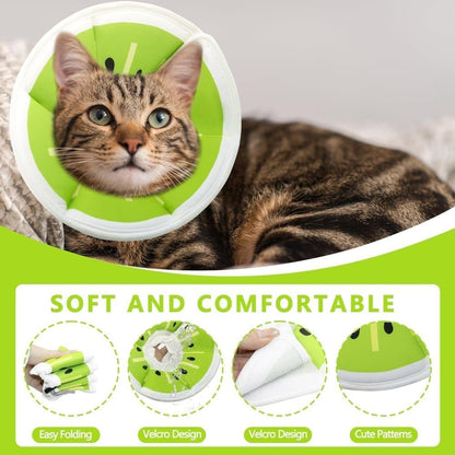 Green Soft Velcro Recovery Collar | Post-Surgery Protection | S