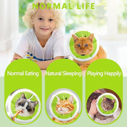 Green Soft Velcro Recovery Collar | Post-Surgery Protection | S