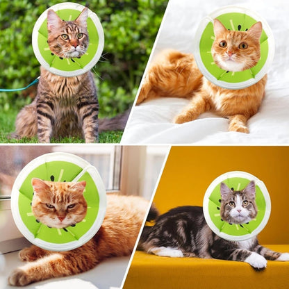 Green Soft Velcro Recovery Collar | Post-Surgery Protection | S