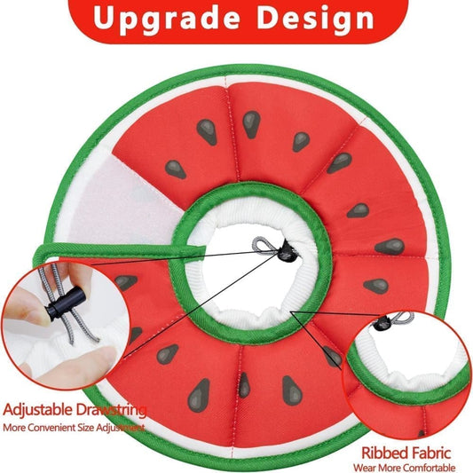 Red Soft Velcro Recovery Collar | Post-Surgery Protection | S