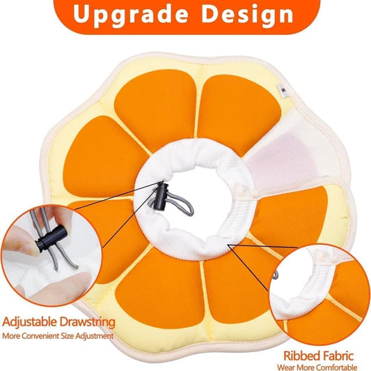 Orange Adjustable Protective Recovery Collar with Velcro | Size S