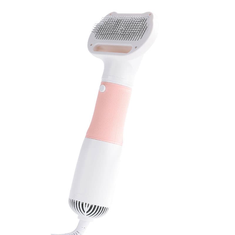 Pink 3-in-1 Pet Hair Dryer with Brush | Portable Quiet | 3 Heat Settings | Dog & Cat